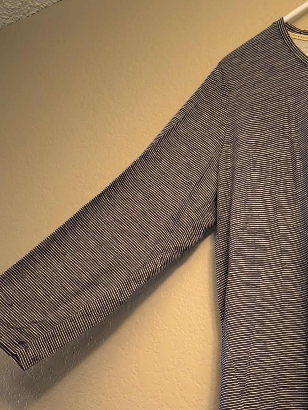 L.L. Bean L REG Navy and White Striped Long-Sleeve Tee Organic Cotton - Picture 4 of 6